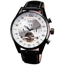 Select Men s Mechanical Wrist Watch Tourbillon Genuine Leather Strap Arabic Number Sub Dial Complete Calendar