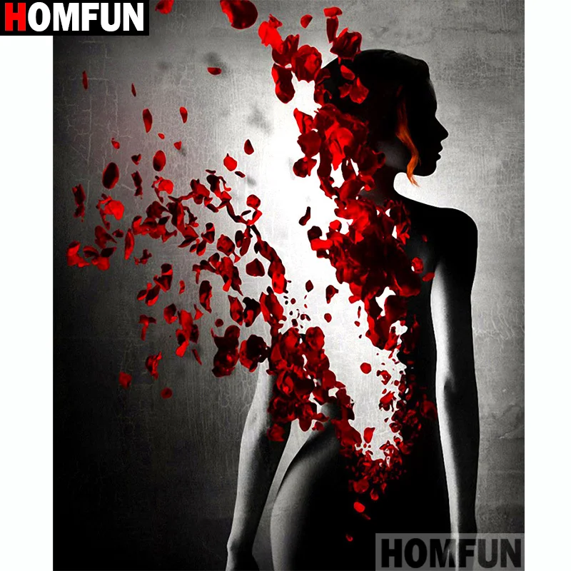 

HOMFUN Full Square/Round Drill 5D DIY Diamond Painting "Woman flower" 3D Embroidery Cross Stitch 5D Home Decor A13627
