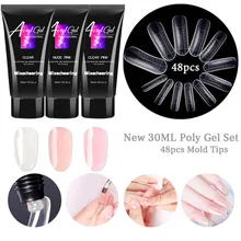 Полигель для нейл-арта 3 цвета 30 г полигель кристаллический удлиняющий УФ-гель для наращивания ногтей акриловый строительный полигель