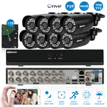 KKMOON 800TVL система наружной камеры безопасности Full 960 H/D1 16CH DVR рекордер 1 T HDD 8* инфракрасная камера HDMI Onvif комплект видеорегистратора скрытого наблюдения