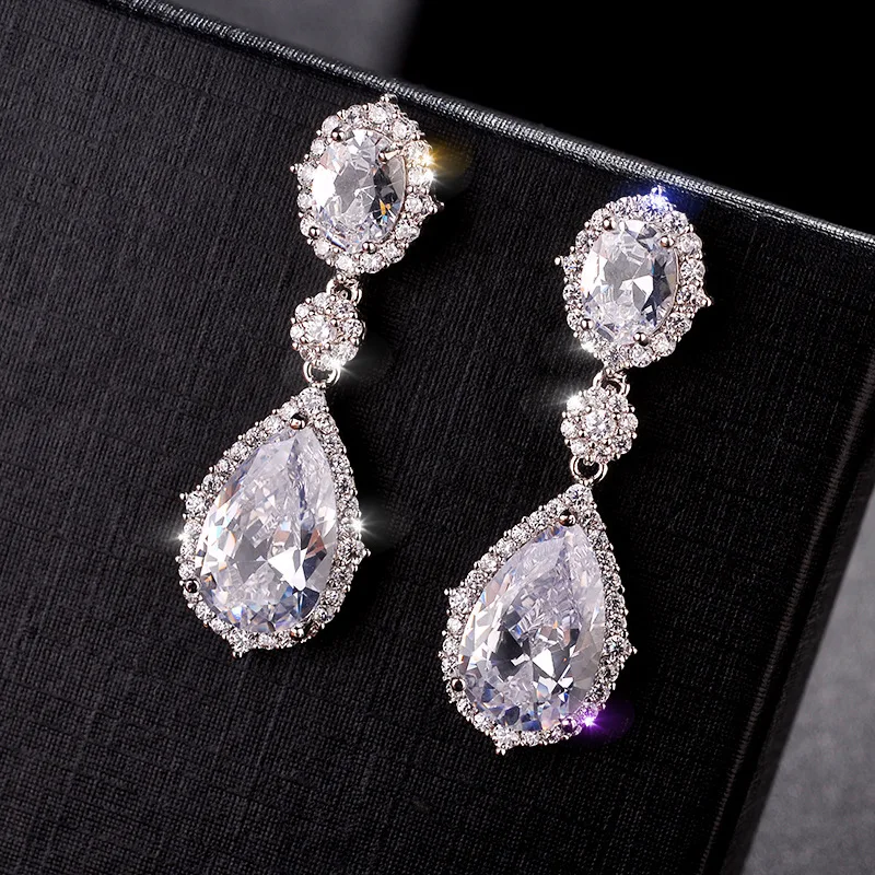 Us 14 66 12 Off Luxury Cubic Zircon Crystal Pendant S925 Drop Earrings 925 Sterling Silver Dangle Diamond Women Ol Elegant Long Wedding In Us 14 66 12 Off Luxury Cubic Zircon Crystal Pendant S925 Drop Earrings 925 Sterling Silver Dangle Diamond Women Ol Elegant Long Wedding In