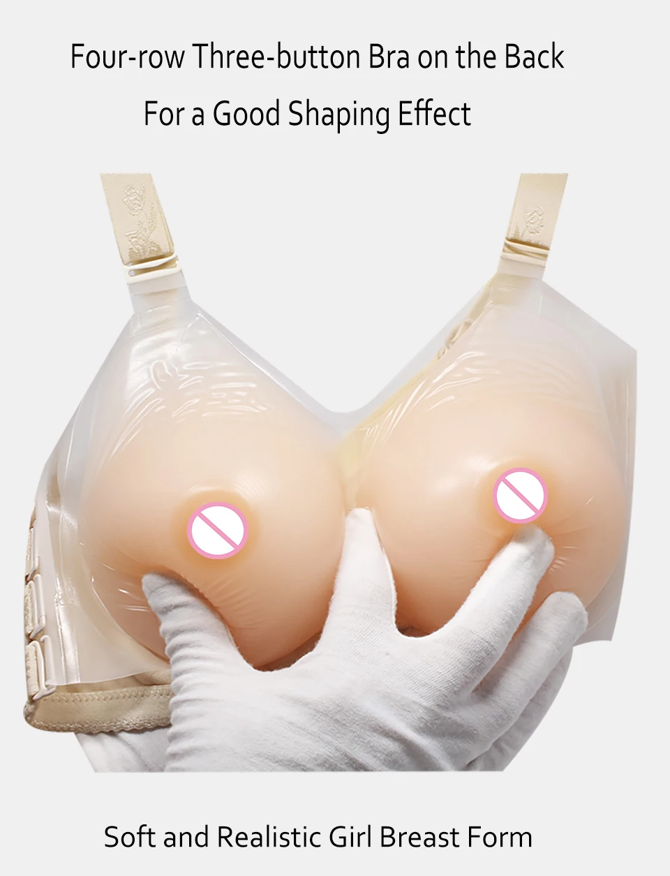 Komaynaly Silicone Breast Form 500g, 800g, 1000g, 1450g Lifelike Fake Breast 06