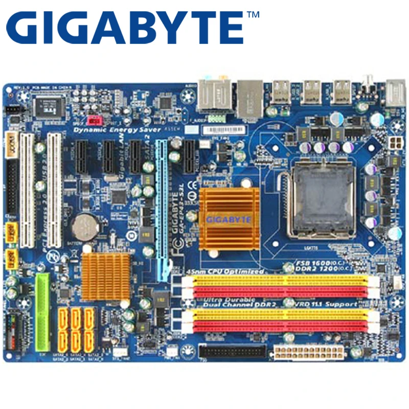 Десктопная Материнская плата GIGABYTE P43 Socket LGA 775 для Core 2 Pentium D DDR2 16G ATX оригинальная