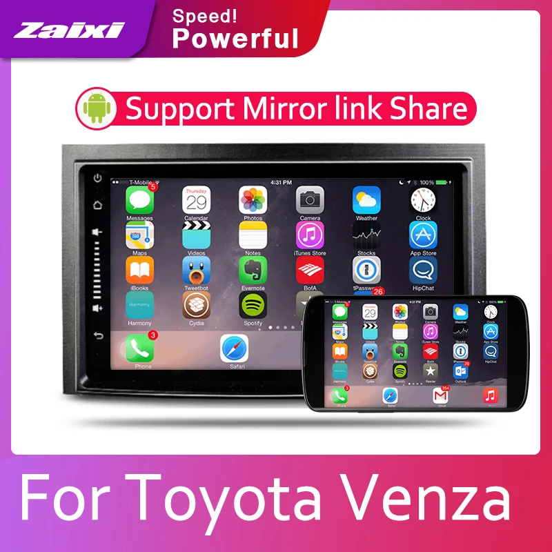 ZaiXi 2din автомобильный мультимедийный Android Авторадио автомобильный проигрыватель с радио и GPS для Toyota Venza 2008~ Bluetooth WiFi Mirror link Navi
