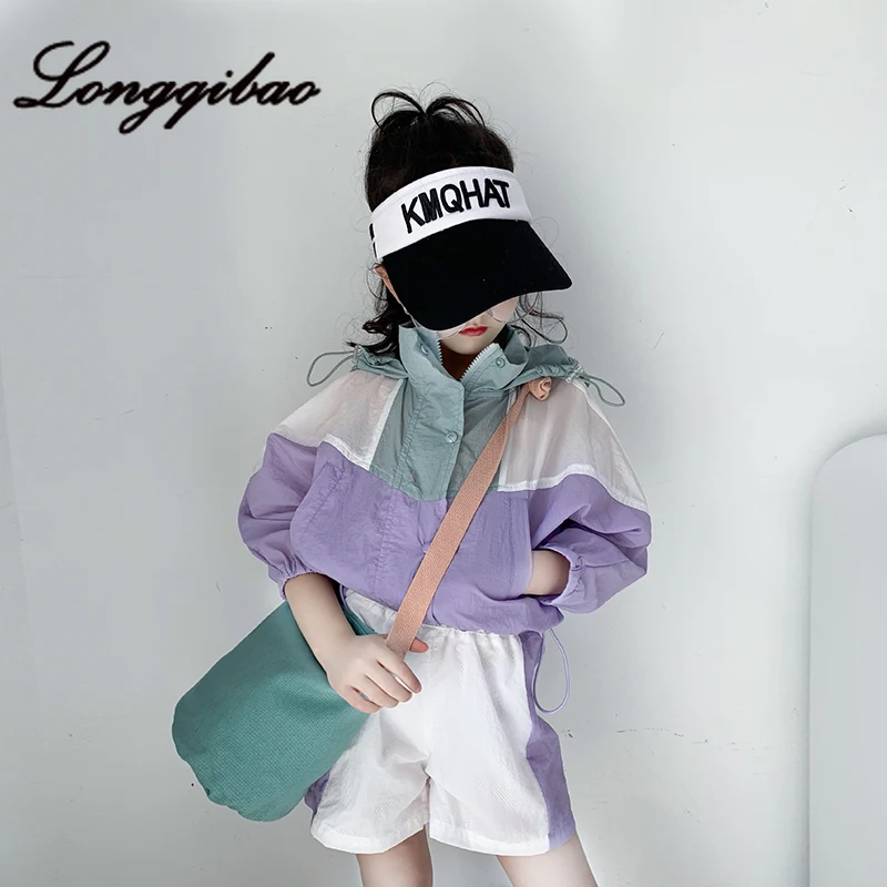 

Children's clothes summer cotton suit new loose jacket Korean version of boys and girls sun protection clothing shorts two-piece