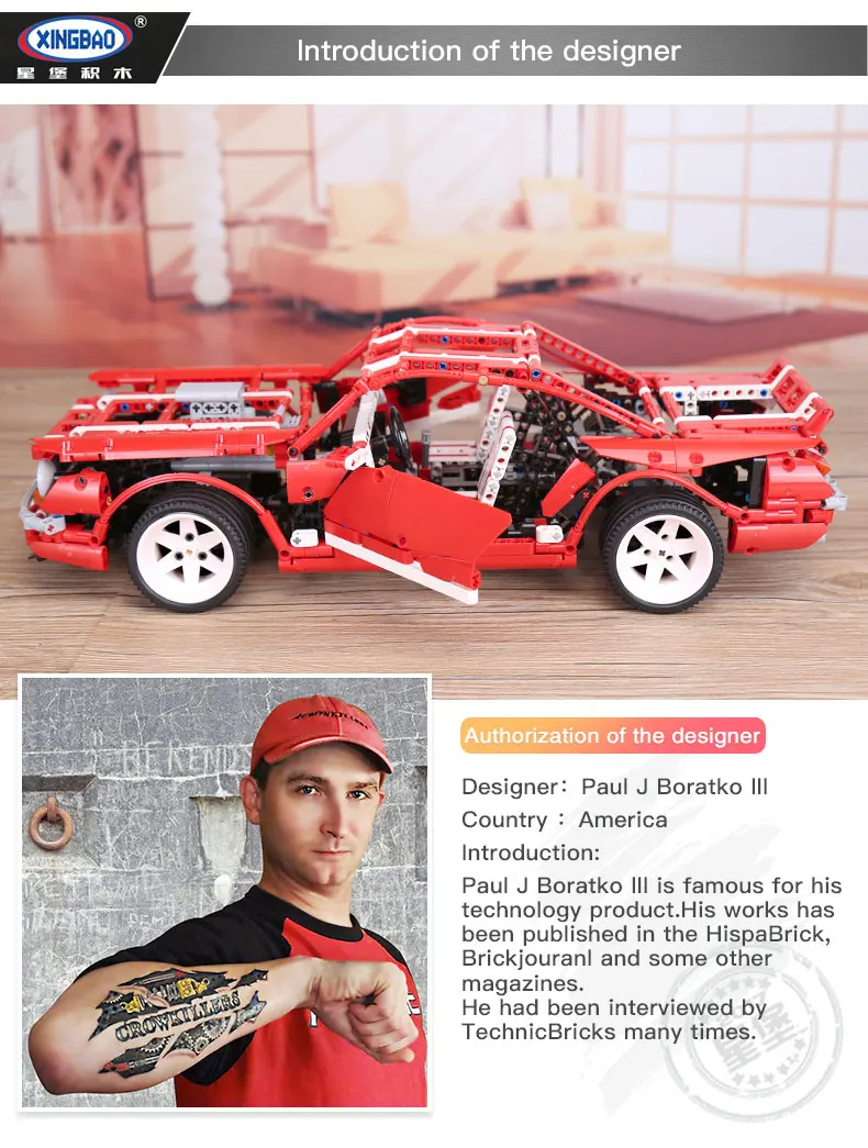 XingBao 07001 2000 шт. Творческий MOC серии 2014 Muscle Car набор образования детей строительные блоки кирпичи игрушки модель