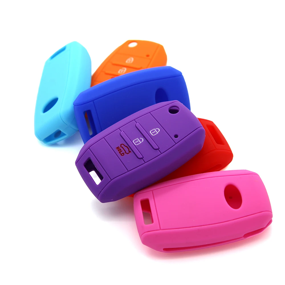 

Silicone Key Cover Case Shell Bag Wallet Car Keychain For Remote Control For KIA RIO K2 K5 Sportage R forte CERATO accessories