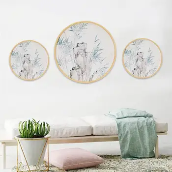 

1PC Wooden Simple Picture Frame Solid Wood Circular Decorative Picture Frame (without photo)