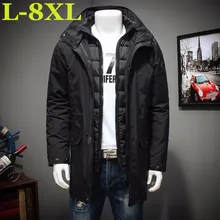Водонепроницаемая зимняя куртка для мужчин размера плюс 10XL 8XL 7XL 6XL, теплая парка 2 в 1, ветрозащитная зимняя куртка с отстегивающимся капюшоном, большой размер