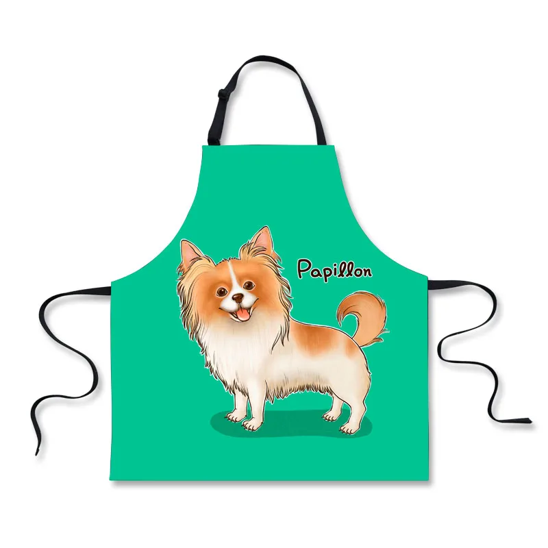 

FORUDESIGNS Women Sleeveless Apron Papillon Dachshund Dog Kitchen Anti-oil Aprons Chihuahua Cooking Thick Cloth Home Supplies