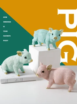 

Porch Decoration Home Wine Cabinet Decoration Living Room Creative Macarons Learning Pig Ornaments Birthday Gift Home Decor