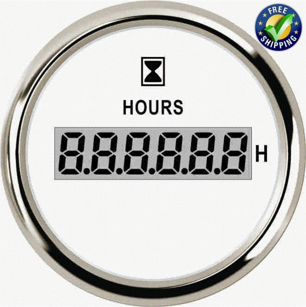 Automotive Instrument Panel Hour Gauges 52mm Digital Hour Meters 0