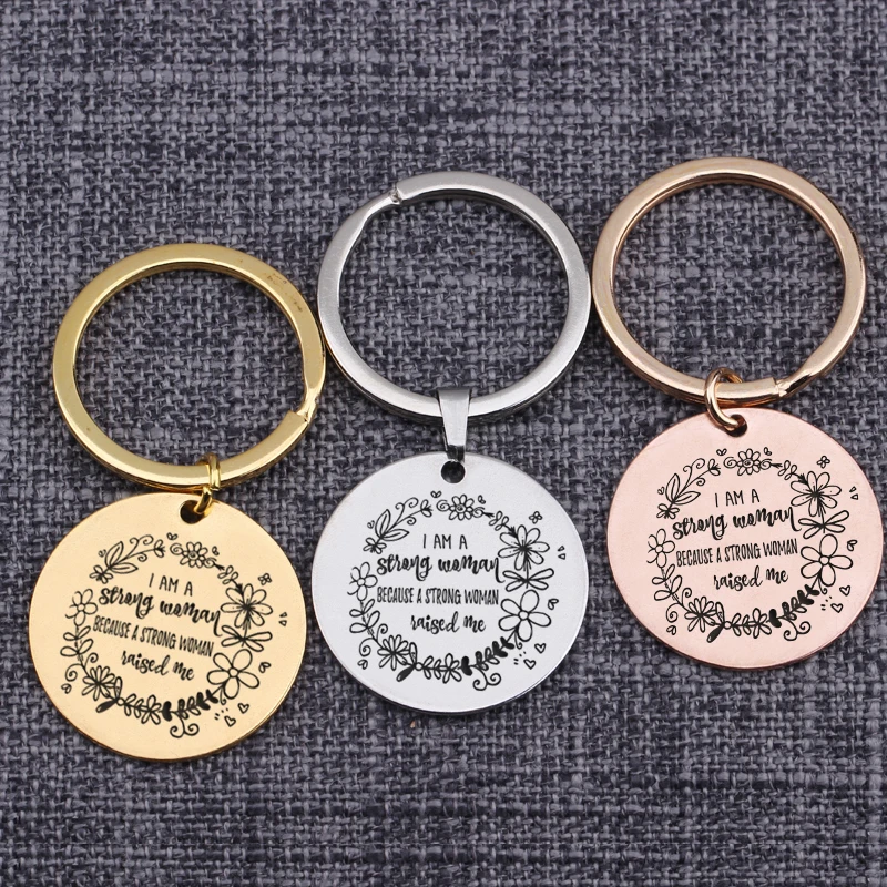 MINA Personalised Name Keyring Keychain Key Fob Bespoke Stainless Steel Gift 