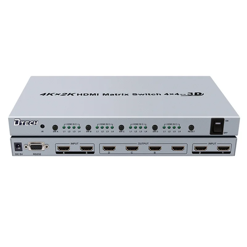 

DT-7444 HDMI matrix switcher 4 in 4 out HDMI4K ultra HD matrix HDMI4K switch 3D