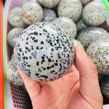 

70mm natural crystal sesame stone polished crystal treatment ball 1pc