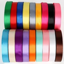 25 ярдов 15 мм одноцветная шелковая атласная лента для украшения свадебной вечеринки Подарочная обертка тесьма DIY рождественская лента
