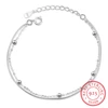 Brazalete de dos capas de Plata de Ley 925 para Mujer, pulsera ajustable para Mujer, joyería fina Para Boda nupcial ► Foto 1/6