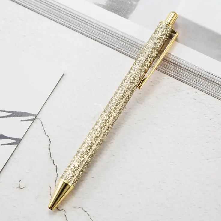 1 шт. Блестящий карандаш для нанесения страз металлическая подвеска Изысканная шариковая ручка пуля 1,0 мм синяя ручка для школы и офиса - Цвет: B