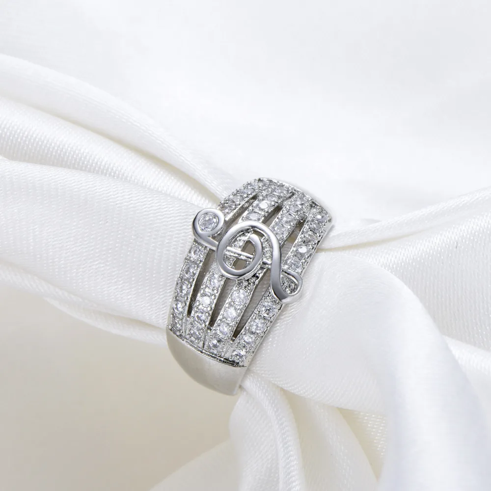 Белое AAA женское циркониевое кольцо, модное 925 Серебряное музыкальное кольцо, обручальное кольцо, обручальные кольца для женщин