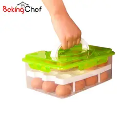 BAKINGCHEF яйцо контейнер коробка для хранения 24 Сетки Bilayer Корзина Контейнер для пищевых продуктов дома кухня гаджеты товары интимные