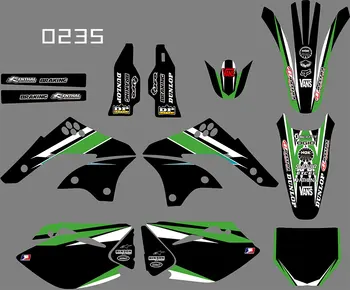 

0235 motorcycle Team Graphic & Backgrounds Decal Stiker Kits for Kawasaki KXF450 2006-2008