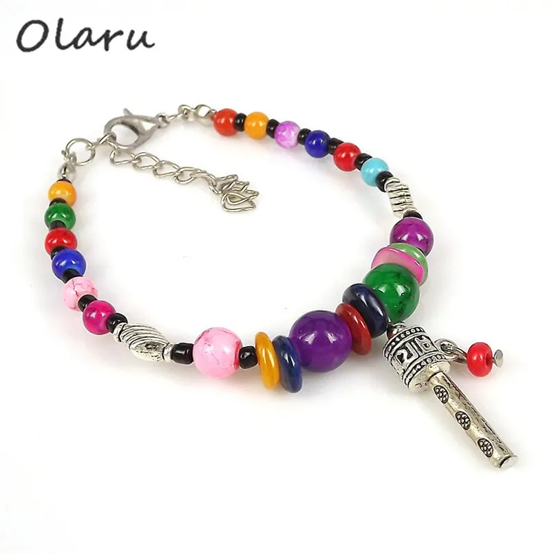 Olaru Vintage Tibet Tibetan Silver Jewelry Beads Geometry Charm