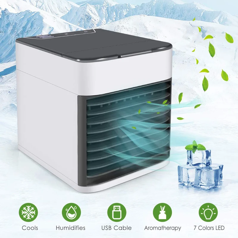 

Air Conditioner Fan Air Personal Space Cooler Small Desktop Fan Quiet Personal Table Fan Mini Evaporative Air Circulator Cooler