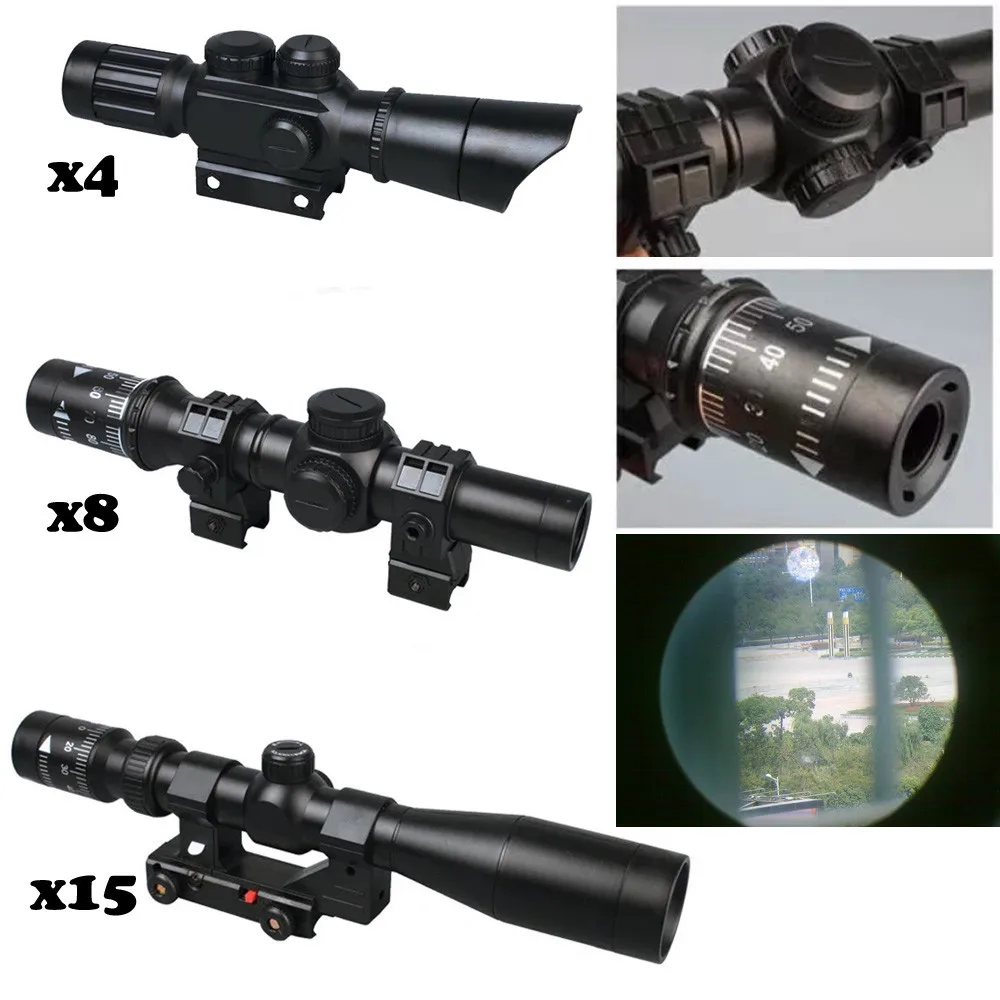 

High Quality Plastic Shell Portable Plastic x4 x8 x15 Distance Aiming Telescope Magnifier Home Outdoors Telescope