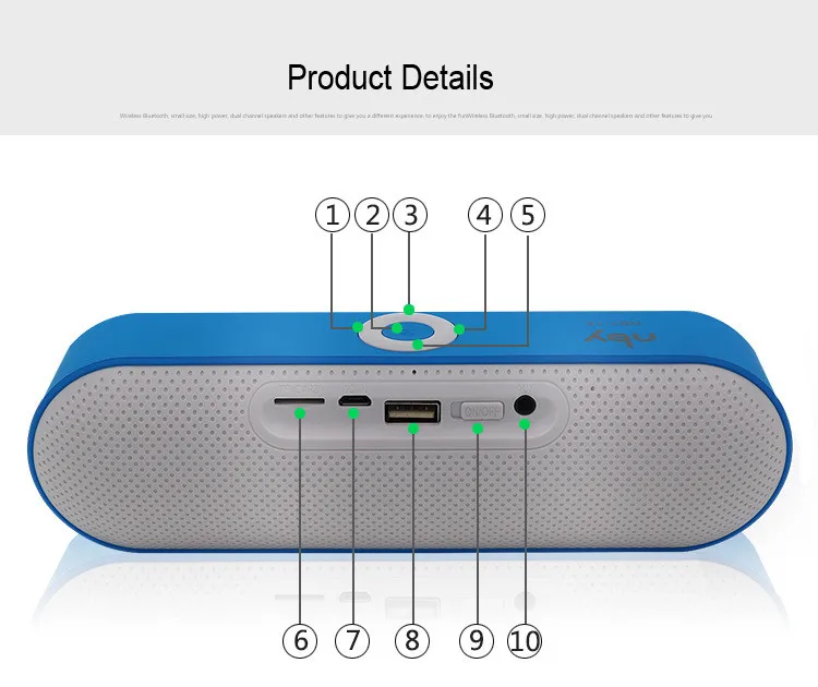 Портативный мини-динамик Bluetooth Колонка Беспроводная 3D стерео Hi-Fi Колонка музыкальный центр с AUX USB TF картой для компьютера ПК телефона