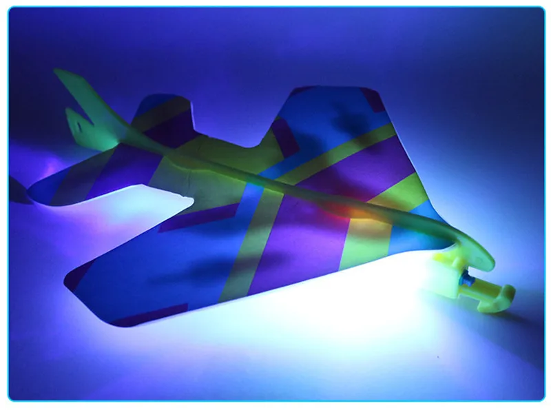 1 шт. стрейч светодио дный вспышки света стрелки самолет катапульты летающие игрушки вертолет для детских игр под открытым небом эластичной резинкой игрушечная катапульта