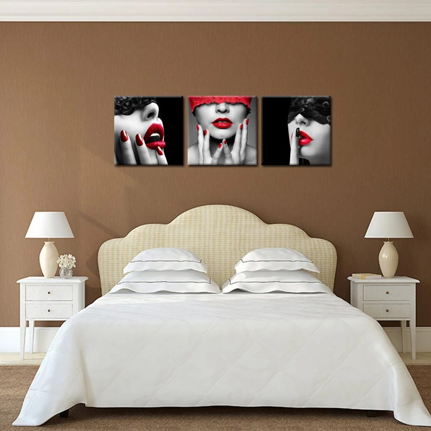 Black Red Sexy Lips Canvas Prints Morden Artwork Home Decoration Abstract Picture for Living Room Lobby Wall Decor Drop Shipping