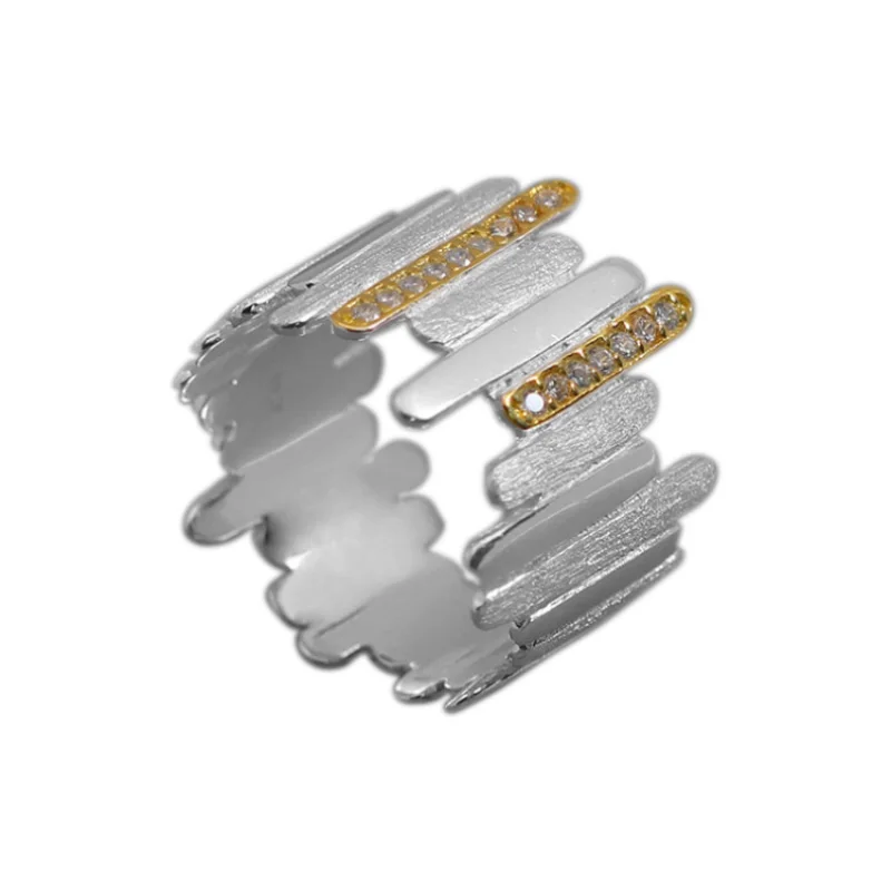 

2019 New Fashion 925 Sterling Silver Diamond Trendy Atypical Rings For Women