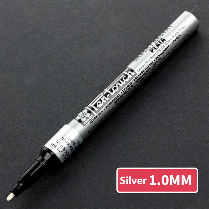 Сакура маркер с перманентной краской 0,7 мм/1 мм/2 мм водостойкие маркеры для шин CD стекло краска ing канцелярские принадлежности золото серебро белый масляная ручка
