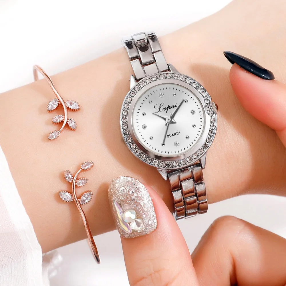 

Luxuy Small Dial Ladies Watches Bracelet Watch Stainless Steel Luxury Diamond Brand Quartz Wristwatch Clock Gift Montre Femme #W