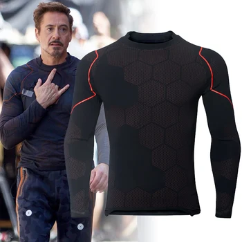 

Avengers 3 Iron Man Tony Stark Cosplay Costume 3D Printed Long Sleeve T shirt Tight Compression Shirt