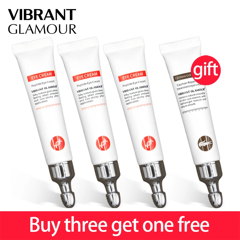 VIBRANT GLAMOUR Eye Cream Peptide Collagen Anti-Wrinkle Remover Dark Circles Against Puffiness And Bags+Gift Crocodile Eye Care
