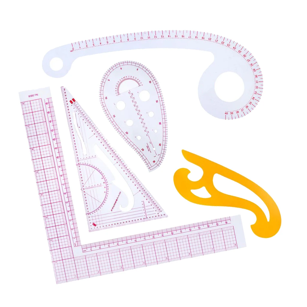 5Pcs French Curve Ruler Set For Tailors DIY Sewing Clothes Pattern Design Multi function