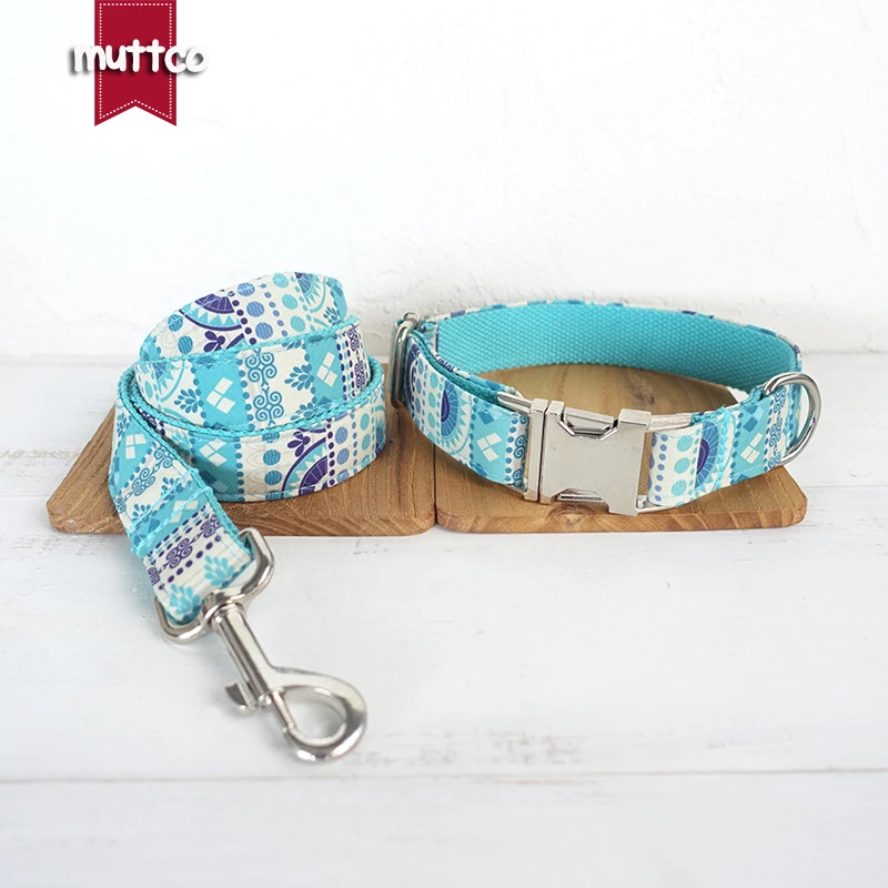 MUTTCO retailing handmade high quality collar fashionable Sapphire THE