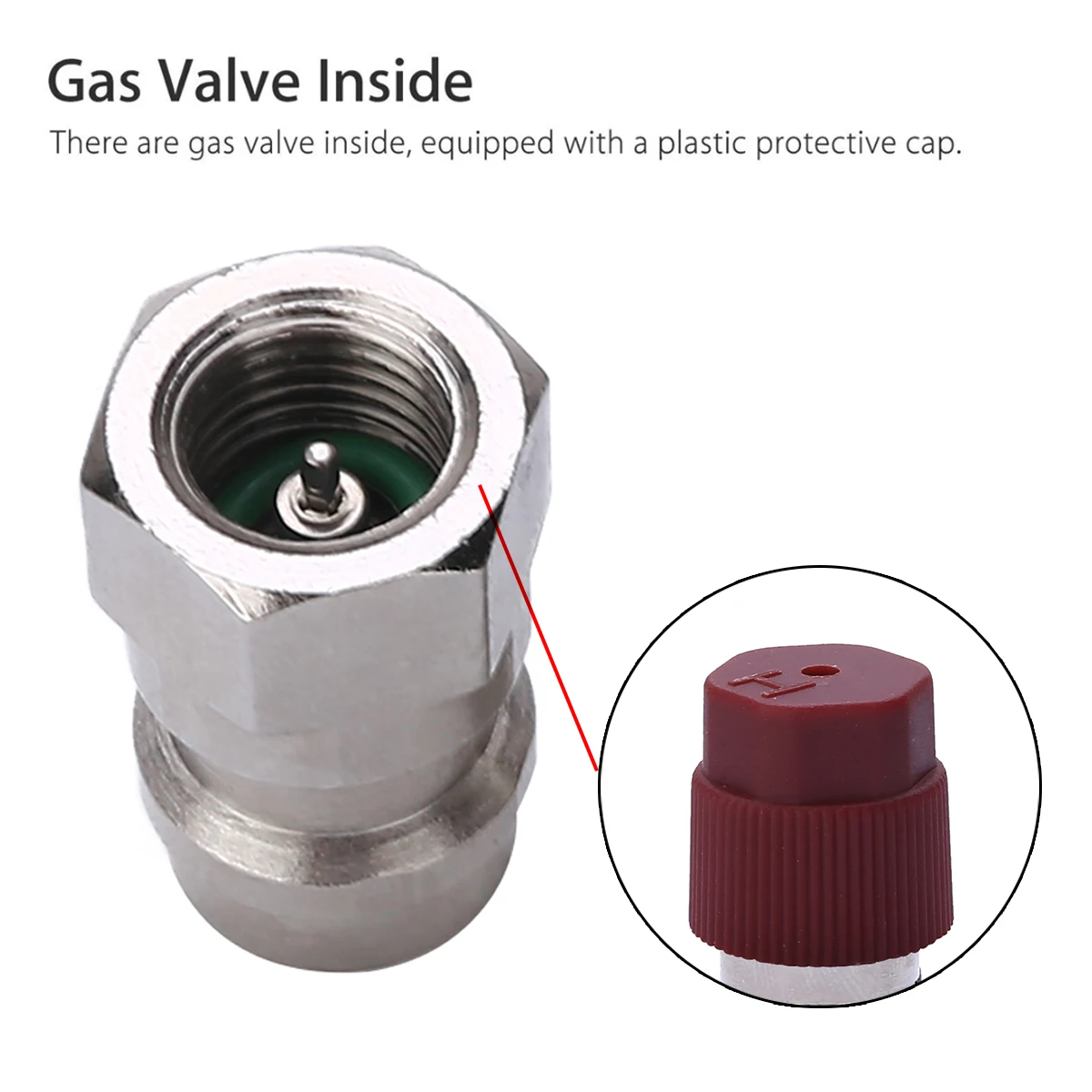 1set AC Fitting Port Adapter Retrofit R12 To Accept R134 High Low Double-Head Valve Core Side A/C Retrofits Fittings Tool