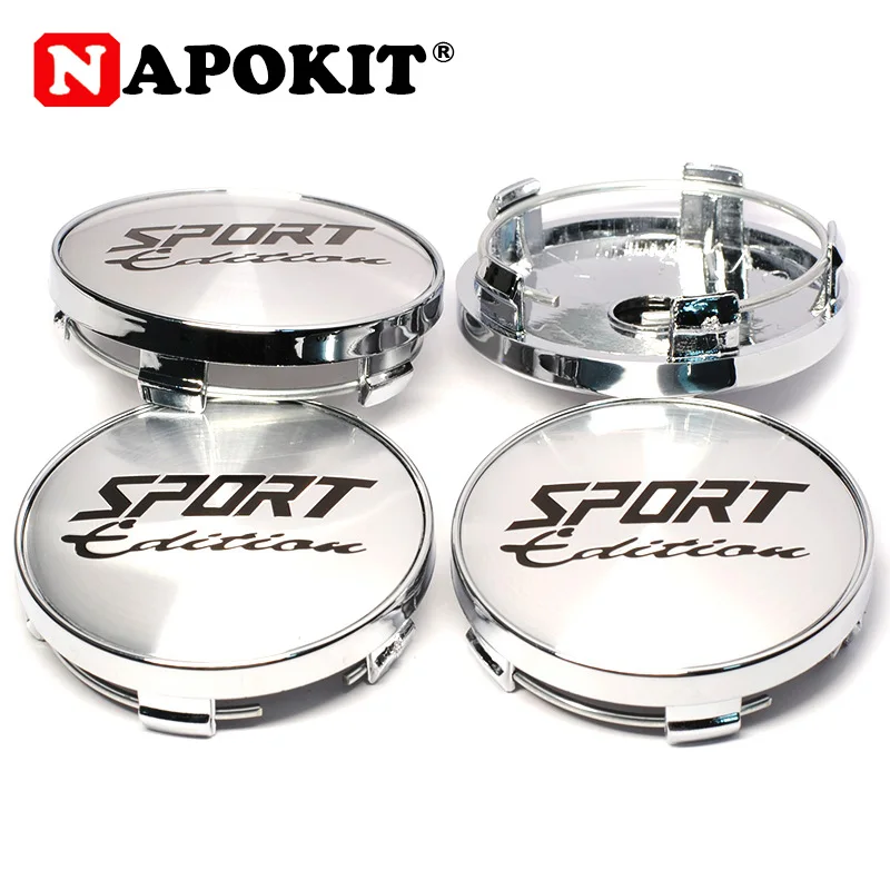 

4pcs/lot 60mm Black Silver SPORT Edition Logo Car Letter Sticker Emblem Chrome Badge Decals for Car Wheel Center Hubcaps