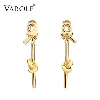 

VAROLE New Style Earring Gold Color 100% Drop Copper Earrings for Women Big Long Earrings Jewelry brincos 2018