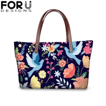 FORUDESIGNS/водонепроницаемый Totebag для женщин и девочек с цветочным принтом дизайнерская сумка для покупок Vogue неопреновый переносной кошелек