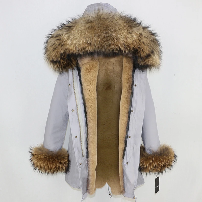 OFTBUY, пальто с натуральным мехом, зимняя куртка, Женская длинная парка, с манжетами, натуральный мех енота, Отделка капюшона, Толстая теплая уличная одежда, верхняя одежда, новинка