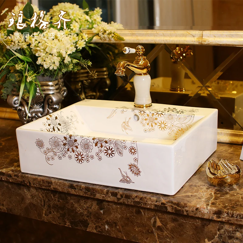 

ceramics countertop wash basins art basin bathroom sink large square Fang Conglin