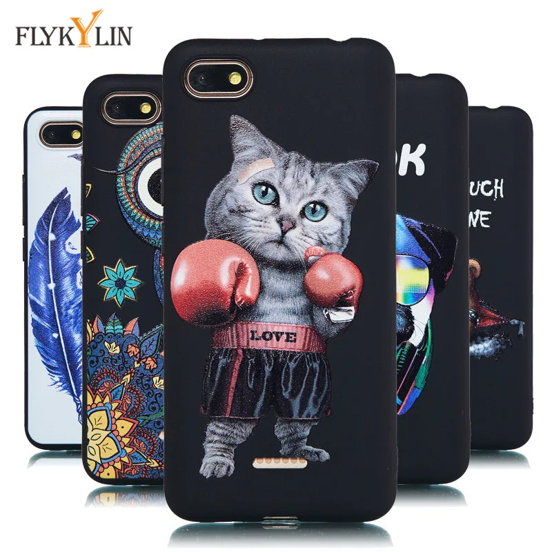 Black Silicone Case on sfor Xiaomi Redmi 6 Cover For 6A Back Slim Soft TPU 360 Matte Cases Coque Etui |