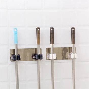 

1Pc Stick Strong Hook Bathroom Traceless Mop Rack Wall Nail Clip Holder Mounted Organizer Sticking Brush Broom Hanger Stuck Hook