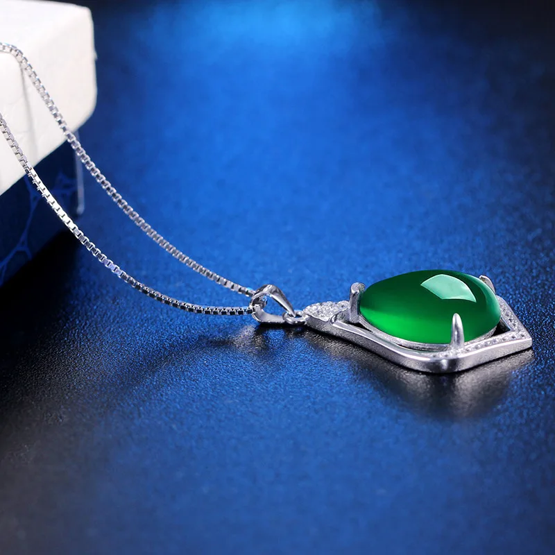 YWM Драгоценности 100% 925 пробы серебристый Jade Pendant Цепочки и ожерелья Мода с Чиан для