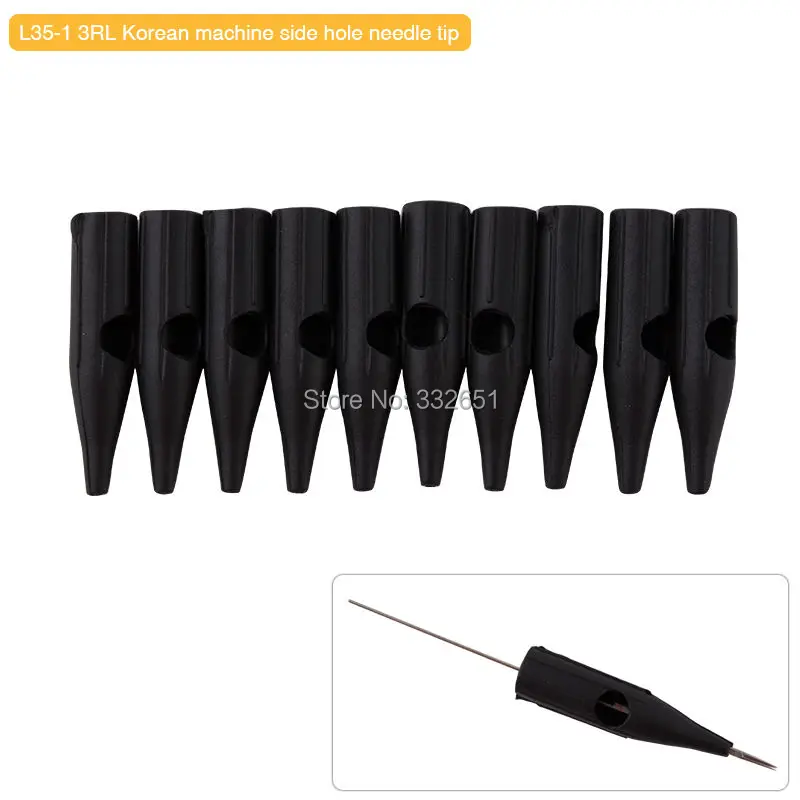 

Chuse 100pcs 3RL Black Pre-sterilized Disposable Permanent Makeup Plastic Tattoo Tips For K04 Makeup Machine Kits tattooing cap