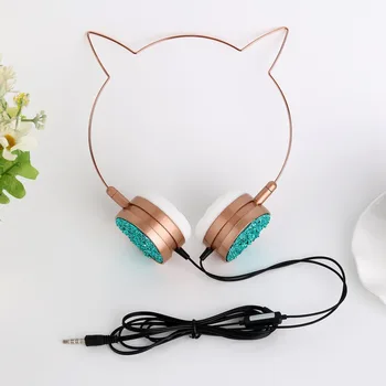 

Anime Cute Sports Headset Wire Cat Ear Design Headphone Subwoofer with Mic Gift for Girls and Kids PC Mobile phone Music Video