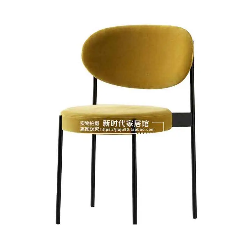 20%Nordic Iron Dining Chair Simple Modern Chair Home Cafe Hotel Fabric Designer Chair Leisure Stool
